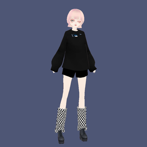 【無料】【VRoid】僕、ロングTシャツ。3色