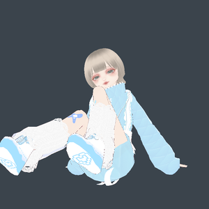 【無料有】【vroid】みずいろキルティング素材のメイドジャージコーデ