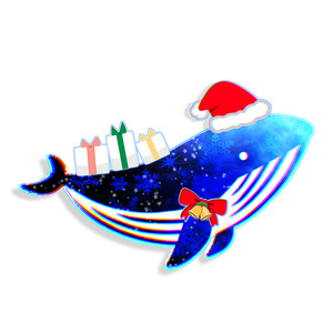 クジラ：アクリルキーホルダー:クリスマス