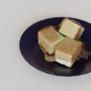 3D model] Deep-fried tofu
