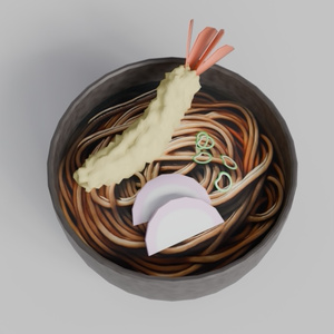 3D model] Soba and New Year's Eve Soba
