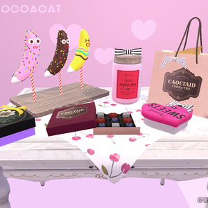【VRC想定】CHOCO、チョコバナナ等の贈り物セット【3D小物】（机付き）【PCVR／Quest】 缩略图 19