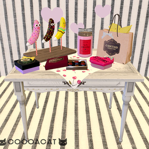 【VRC想定】CHOCO、チョコバナナ等の贈り物セット【3D小物】（机付き）【PCVR／Quest】 缩略图 18