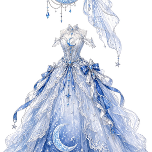 月をイメージしたウエディングドレス風