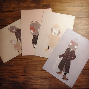 「傘の下で降る雨展」ポストカード　４種類セット