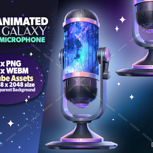 Animated Vtuber Galaxy Microphone, Stream decoration, vtuber background, vtuber asset, Twitch asset, vtube assets, vtuber microphone