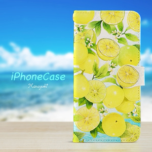 【カメラ穴あり】iPhone/Android対応 ベルガモットマリン【手帳型スマホケース】