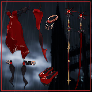 [ ９アバター対応 ] カメリア、椿色の王女・バンパイアのドレス(Vampire Queen, Camellia) 缩略图 4
