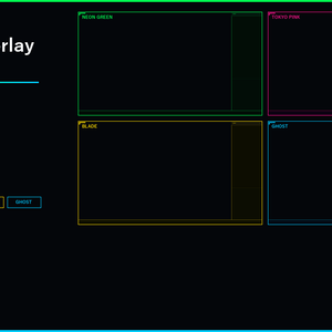 【OBSオーバーレイ素材】Cyberpunk Stream Overlay Pack - 4カラーセット