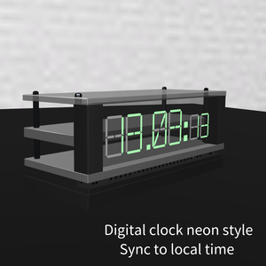 Digital clock neon style