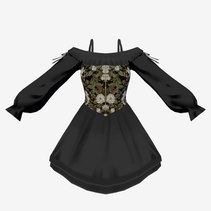 【無料/Free Vroid dress texture】DD003 black dress