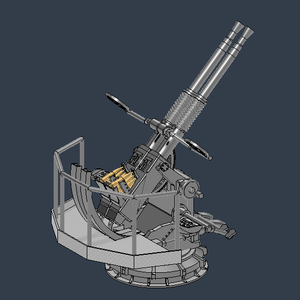 40mmボフォース２連装対空機関砲.STL 3D データー