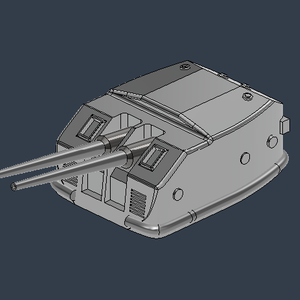 日本海軍高角砲65口径98式　３Ｄプリント用　デフォルメ