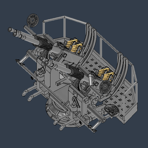 4連装 40mmボフォース対空機関砲 45°