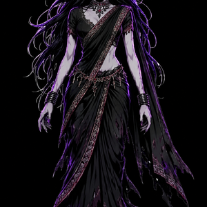 "The Churel" - Gothic Saree Horror PNGTuber Pack (4 Expressions)