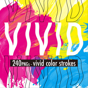 インク系PNG素材240点セット-VIVID