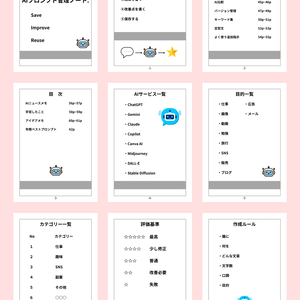 【CANVA】初心者用　AIプロンプト管理ノート（A6グレー）