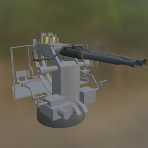 [3Dモデル単体]2連装 Bofors40mm機関砲