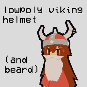 LowPoly Viking Helmet + Beard