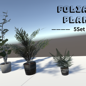 【VRC向け家具】観葉植物+おまけ食器Set