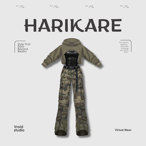  Y2K Military Streetwear Camo pants | VRChat clothing asset | vtuber fashoin | Vroid clothing | Camo Vanguard