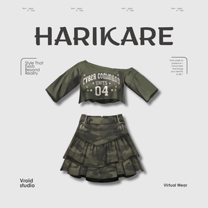  Y2K Military Camo Skirt | VRChat clothing asset | vtuber fashoin | Vroid clothing | Rogue Division