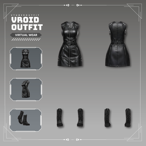 Edgy Streetwear Sleeve less mini dress VRChat vtuber Vroid fashion asset