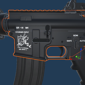 FN-15用　KAC SR16 M4　刻印画像