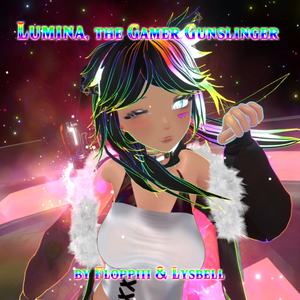 【Unity/VRChat】Lumina, the Gamer Gunslinger Avatar by Floppiii & Lysbell (New Gunblade)