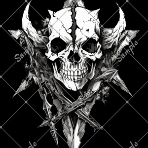 VRC用タトゥー素材　tatoo 骸骨 crackedskull