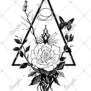 VRC用タトゥー素材　花　flour tatoo　