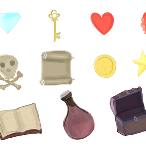 【商用利用可】手描きRPGアイテムアイコンセット