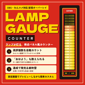 【OBS・わんコメ対応】高評価数もおはようも数えられる！得点発表風ゲージカウンター【期間限定 無料配布！】