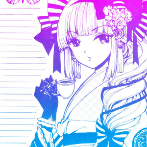 同人恋文4/同人便箋　和風レトロ少女【創作】