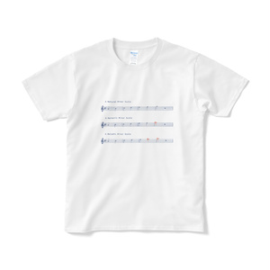 ジャズ理論Ｔシャツ（白）マイナー・スケール3種の覚え方
