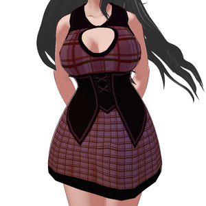 Maroon Plaid Corset Dress