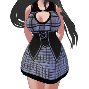 Light Purple Plaid Corset Dress