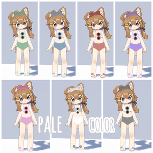 high waist lace up bikini set ハイウエストレースアップビキニセット（まめひなた-mamehinata- / まめふれんず）VRChat向け 缩略图 2