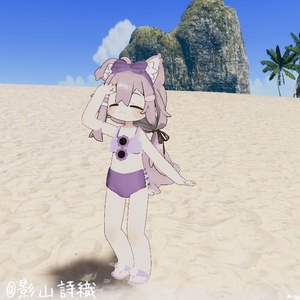 high waist lace up bikini set ハイウエストレースアップビキニセット（まめひなた-mamehinata- / まめふれんず）VRChat向け 缩略图 7