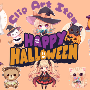 Cute Halloween Clipart Set (Commercial Use / Transparent PNG)