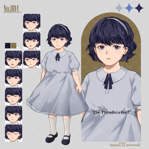 【無料版あり】立ち絵素材_表情差分9種【The Porcelain Girl】