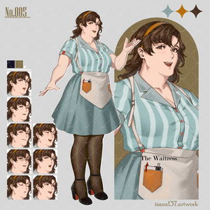 【無料版あり】立ち絵素材_表情差分9種【The Waitress】