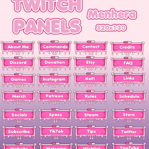 【Twitch Panels】メンヘラ (Menhera) twitchパネル / Twitchバナー素材