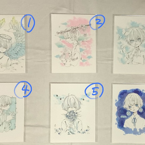 少年1日1絵　B6原画　①〜⑥
