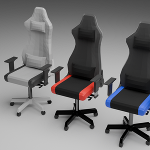 ローポリ ゲーミングチェア 3色セット【FBX / Blender】