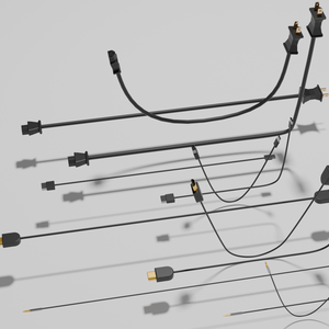 ケーブル4種セット（AC/USB-C/3.5mm/HDMI）【セパレート＆統合】｜Blend+FBX　3D