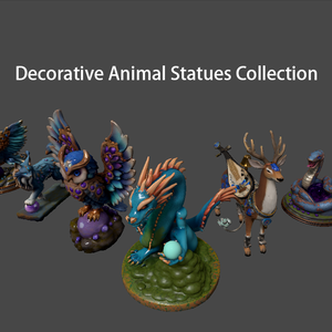 [VRChat]Decorative Animal Statues Collection 鉱物調色アニマル彫刻