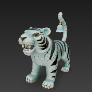 Celestial Bamboo-Tail Tiger Figurine