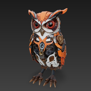 Steampunk Gear-Owl Sculpture