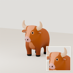 Stylized Bull 3D Model | Blender | スタイライズド・雄牛3Dモデル